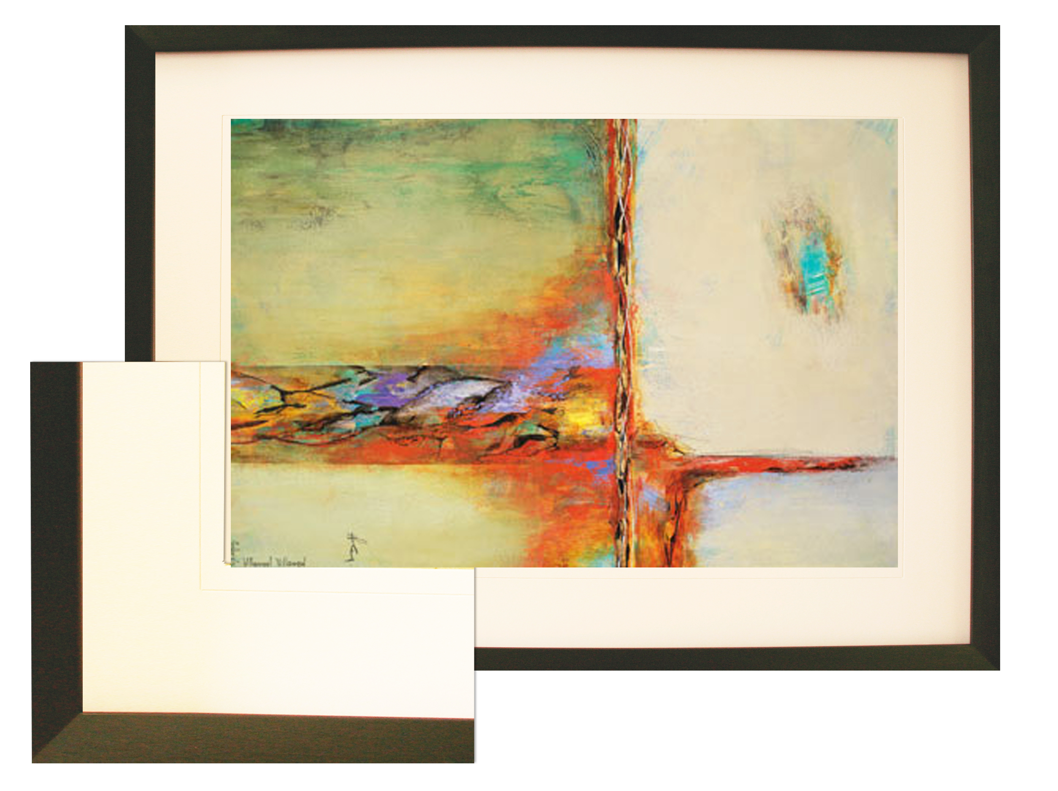 FP177 Wall décor art framed print abstract brown frame